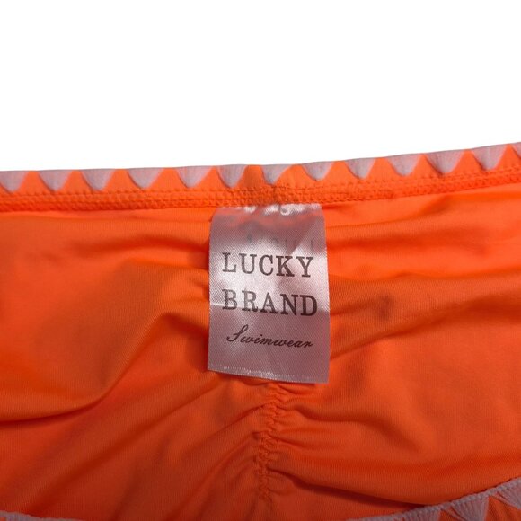 Lucky Brand Orange Bikini Bottom With White Trim Medium - Picture 3 of 3